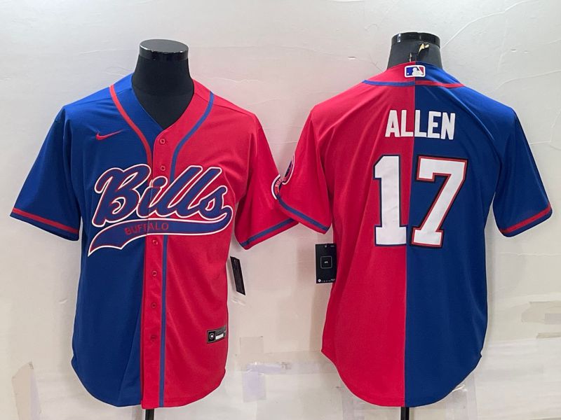 Men Buffalo Bills 17 Allen Blue red 2022 Nike Co branded NFL Jersey